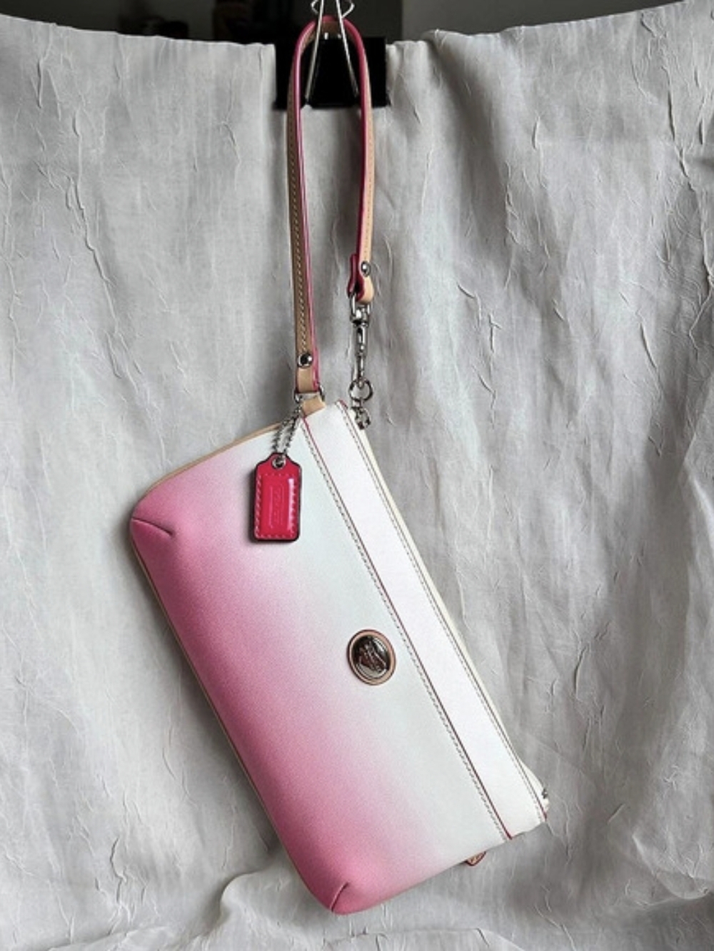 Coach Peyton Ombré Leather Wristlet